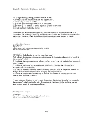 Segmentation, Targeting, and Positioning Multiple Choice  Part 5