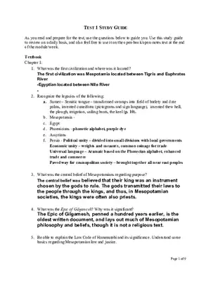 Western Civilization Test Study Guides