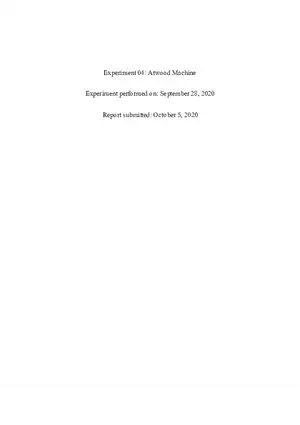 Experiment 04 Atwood Machine