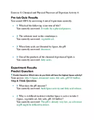 Exercise 8 Chemical and Physical Processes of Digestion