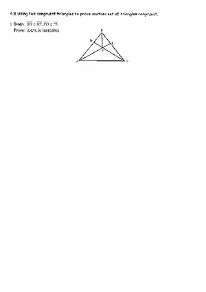 Unit 4.8 Congruent Triangles