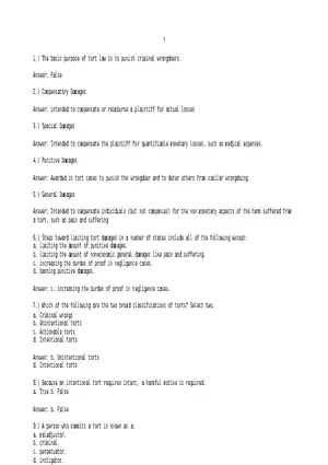 The Basic Purpose of Tort Law is to Punish Criminal Wrongdoers