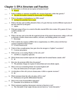 Chapter 1 DNA Structure and Function