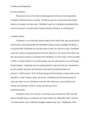 Ulta Beauty Marketing Plan