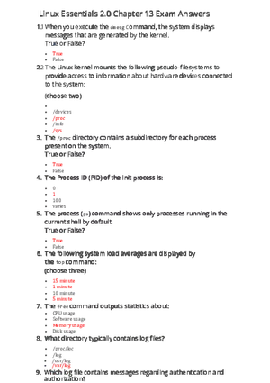 Linux Essentials 2.0 Chapter 13 Exam Answers