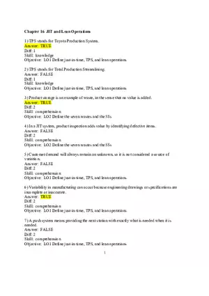 Chapter 16  JIT and Lean Operations Answers Part 1