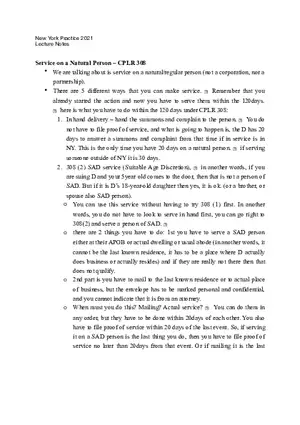 Service on a Natural Person