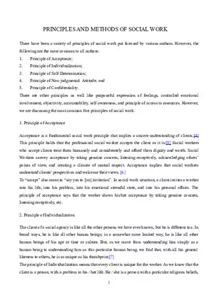 Principles and Methods of Social Work