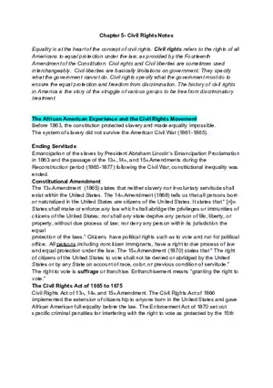 Chapter 5 Civil Rights Notes