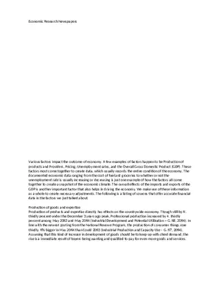 Economic Research Newspapers