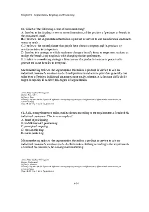 Segmentation, Targeting, and Positioning Multiple Choice  Part 4