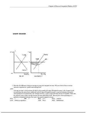 Chapter 14 Firms in Competitive Markets Multiple Choice Short Answer