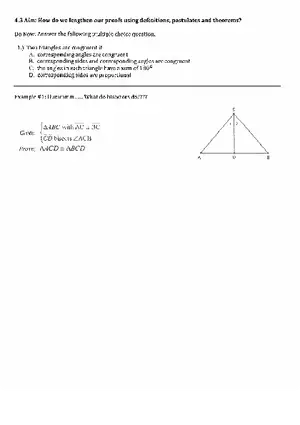Unit 4.3 Congruent Triangles