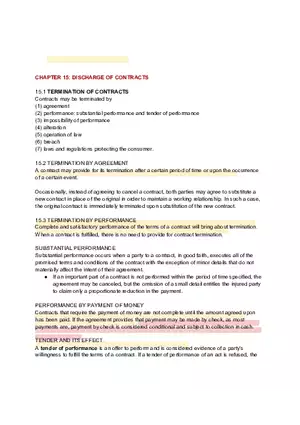 Chapter 15 Discharge of Contracts