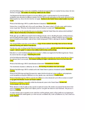 Sociology Test 5 Study Guide