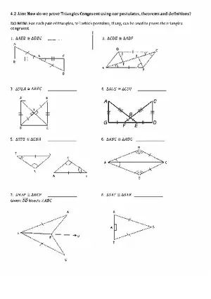 Unit 4.2 Congruent Triangles