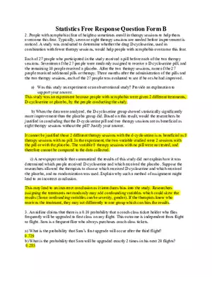 Statistics Free Response Question Form B