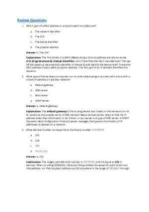 Network End of Chapter Review Questions