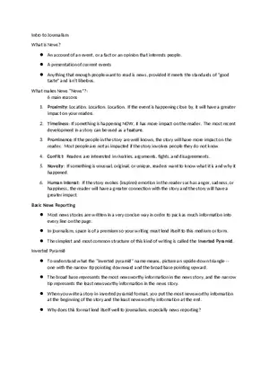 Intro to Journalism