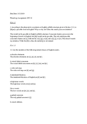 Phonology Assignment 2