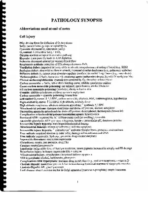 Pathology Synopsis