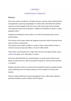 Chapter 5 Food Contact Surfaces