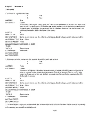 Chapter 8  E-Commerce True False