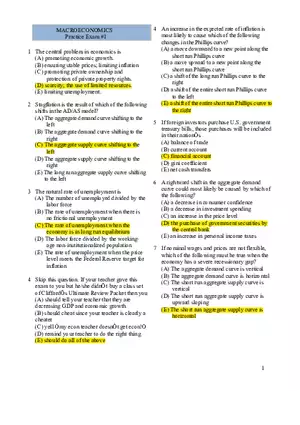 Macroeconomics Practice Exam #1