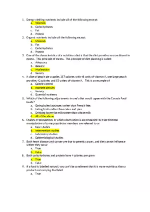 Nutrition Final Exam