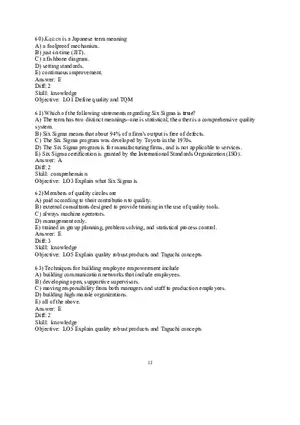 Chapter 6 Managing Quality Multiple Choice Part 2