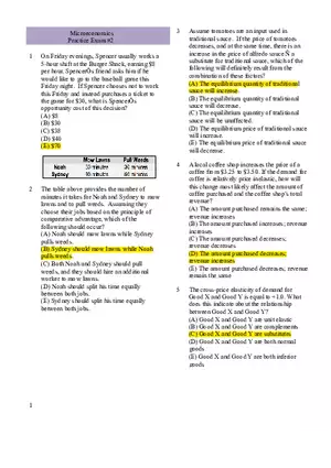 Microeconomics Practice Exam #2