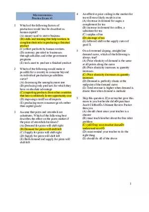 Microeconomics Practice Exam #1