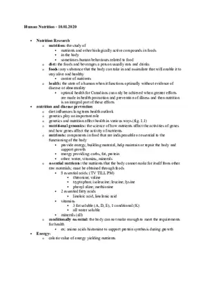 Human Nutrition Chapter 1