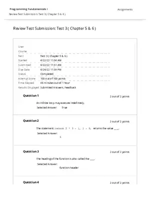 Programming Fundamentals Test 3