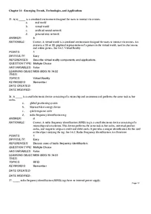 Chapter 14  Emerging Trends, Technologies, and Applications Multiple Choice Part 2