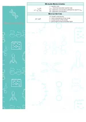 Biochemistry Equation Sheet