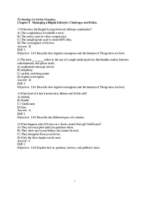 Chapter 8 Managing a Digital Lifestyle Challenges and Ethics Multiple Choice