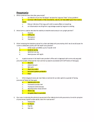 Med Surg Exam Pneumonia