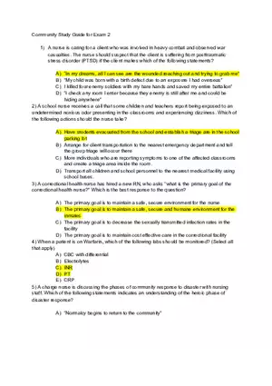 Community Study Guide for Exam 2