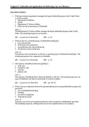 Chapter 8 Telehealth and Applications for Delivering Care at a Distance