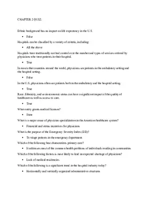 Healthcare Chapter 2 Quiz
