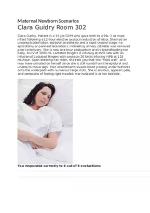 Maternal Newborn Scenarios Clara Guidry