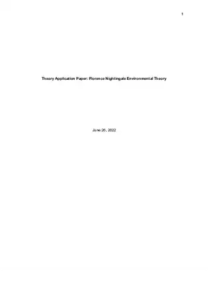 Florence Nightingale Environmental Theory