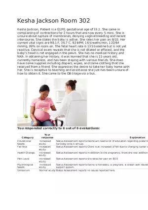 Maternal Newborn Scenarios Kesha Jackson