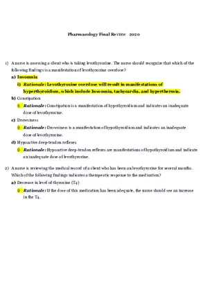 Pharmacology Final Review 2020 Part 1