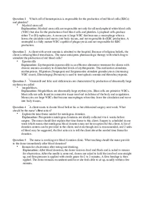 Hemo Function Questions 1