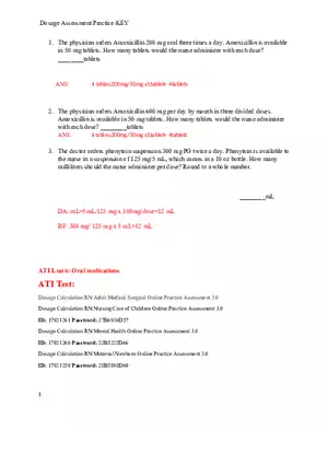 Dosage Assessment Practice-Key