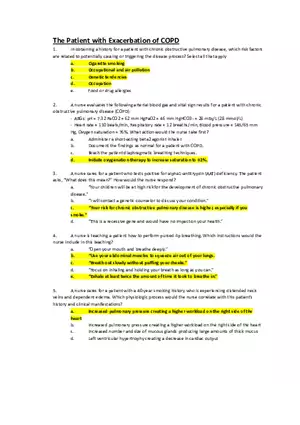 Med Surg Exam The Patient with Exacerbation of COPD