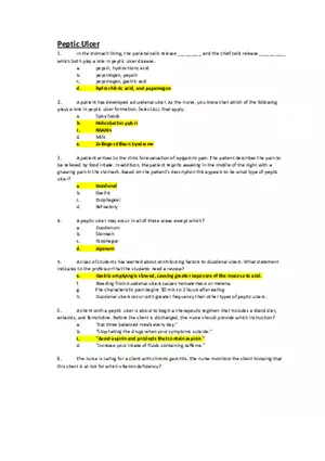 Med Surg Exam Peptic Ulcer