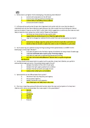 Med Surg Exam UTI
